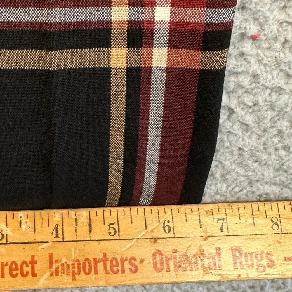NEW Loft Pants Womens 12 Black Red Plaid Skinny Ankle Mid Rise Dress Flat Front